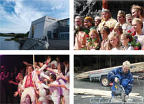 Collage med bilder frå Kraftlaget si 60 års jubileums bok